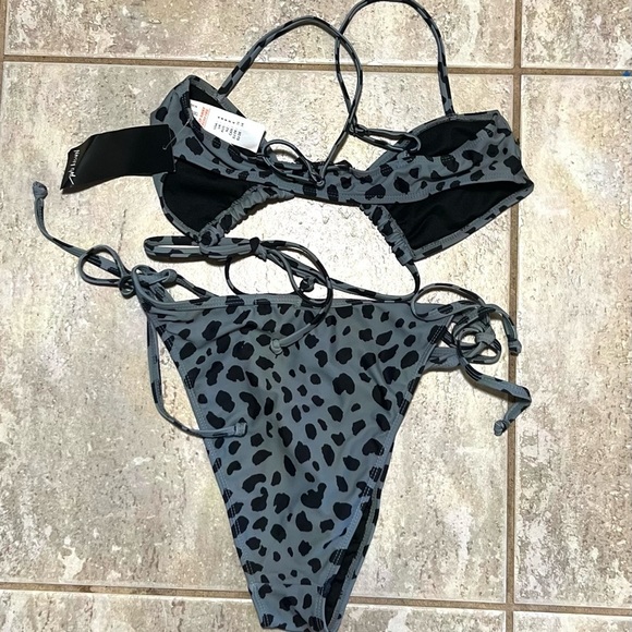 🖤🖤NWT-NASTY GAL Always Sunny Leopard Tie Bikini Set SZ 4 🖤🖤 - Picture 9 of 10